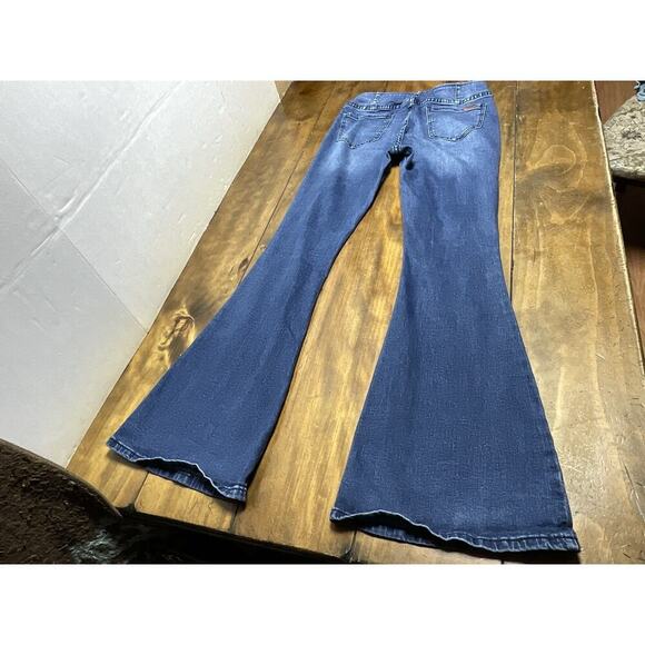 Rock & Roll Jeans Womens 29x34 Stretch Bargain Bell Pull On Flare Hippie - Picture 2 of 10